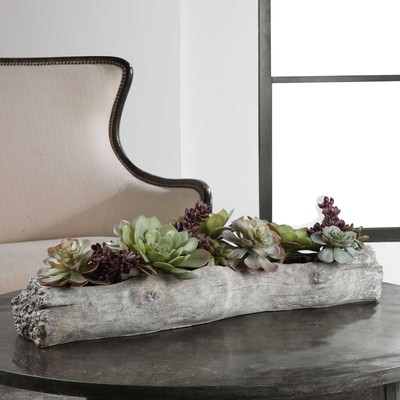 CHARITA SUCCULENTS PLANT ARRANGEMENT CENTERPIECE RUSTIC MODERN PLANTER