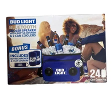 NEW Bud Light Beer Bluetooth Built in Cooler Bag Speaker 24 Can Capacity BONUS