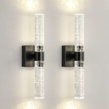 Black Modern LED Wall Sconce - 18 Inch Sconces Set of Two 2-PACK,
