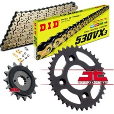 Honda CBR600F 1991-1996 DID Gold Heavy Duty X-Ring Chain & Quiet JT Sprockets