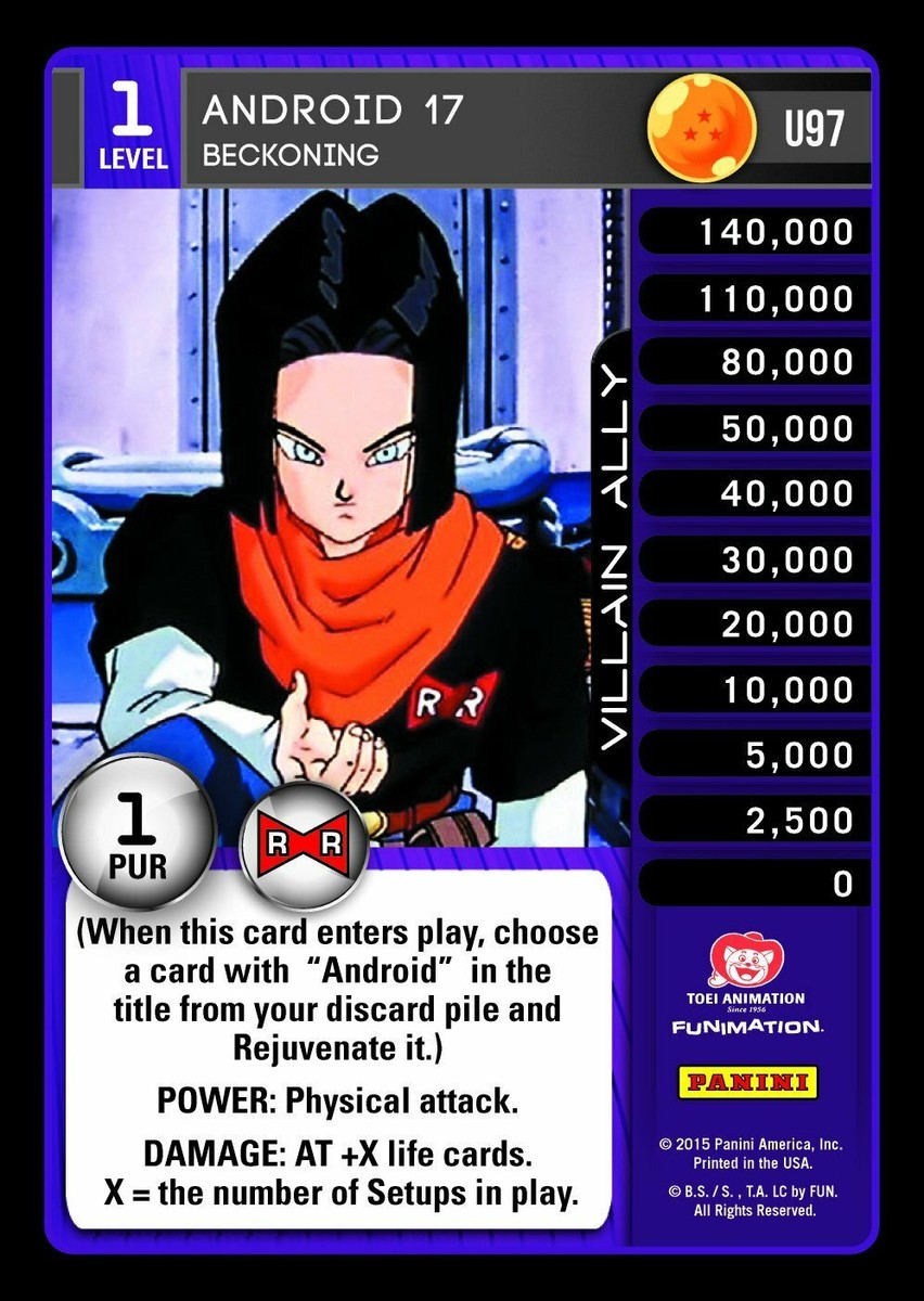 DBZ Dragon Ball Z TCG Card Panini Evolution U97 Android 17