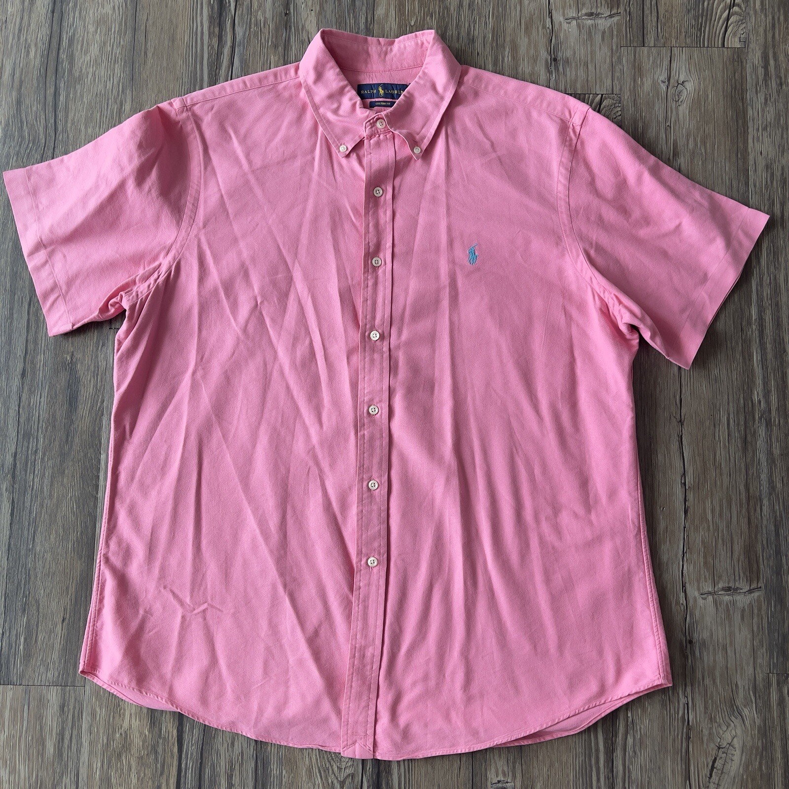 Polo Ralph Lauren Short Sleeve Button Down Shirt Canvas Custom Fit Men