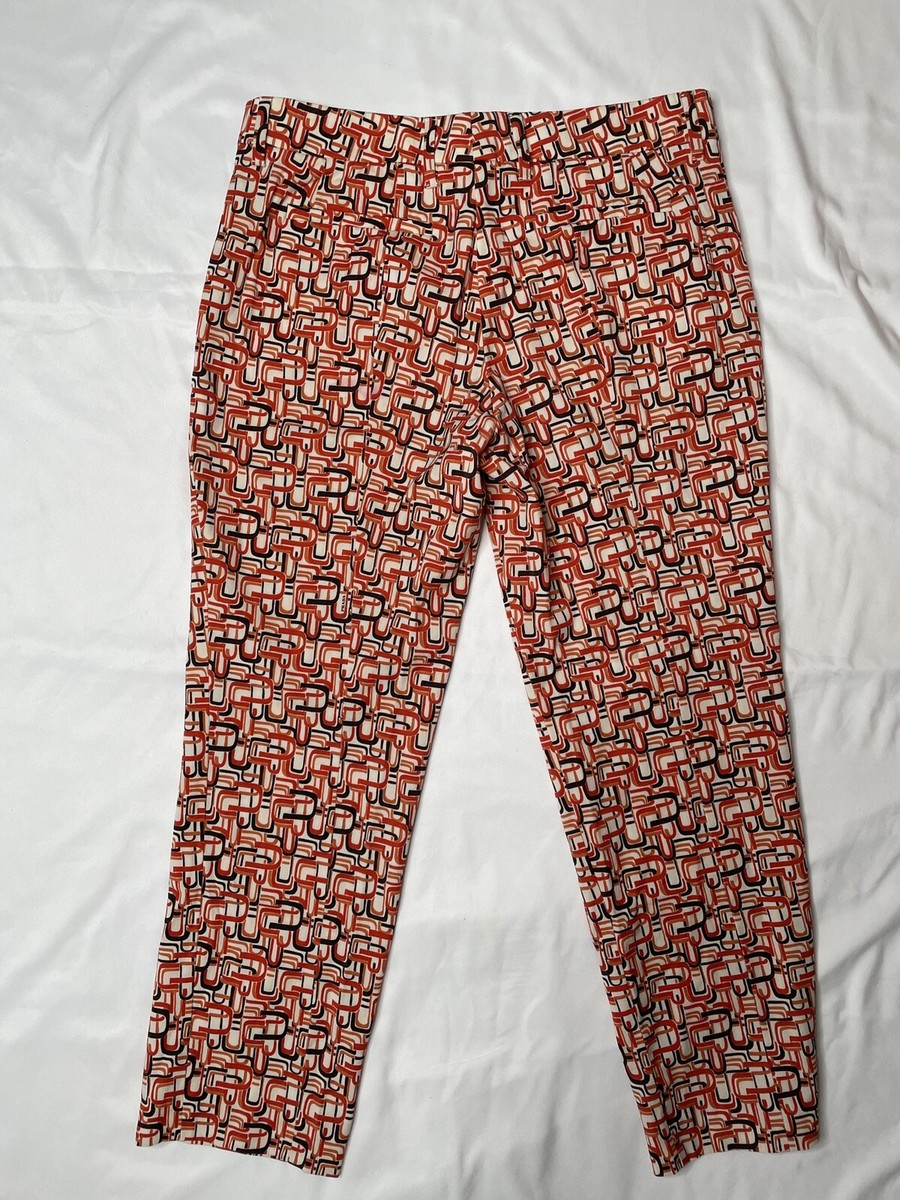 Prada Fall 1996 Reissue Orange U Print Pants Trousers 44