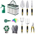 12PCS Garden Tools Set Aluminum Heavy Duty Tools Garden Glove Organizer Tote Bag