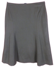 TALBOTS Womens 99 Wool Flannel Panelled Flare Skirt Lined Dark Brown 6P Petite