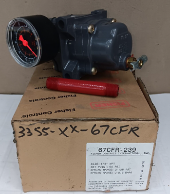 #ad NEW FISHER 67CFR 239 PRESSURE REGULATOR 250 PSIG MAX 0 125 PSI SPRING RANGE $152.99