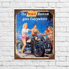 The BSA Bantam tin sign retro style vintage old motorcycles BSA 125 150
