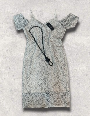 Women's Romeo & Juliet couture cold shoulder lace off white dress size XL  NWT | eBay