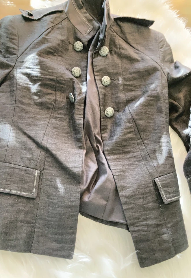 Zara Linen Military Style Blazer Jacket S (Rare) - Image 2 of 4