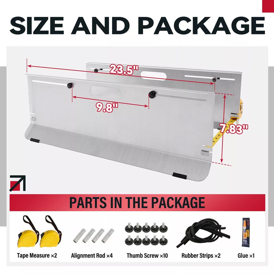 HECASA Wheel Alignment Tool Camber Caster Toe Plates 2 Tape Measures w ...