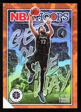 2019-20 NBA Hoops Premium Stock Karl-Anthony Towns Get Out the Way  Orange Prizm