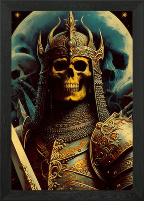 Dark Fantasy Skelett König gerahmtes Wandbild Poster Leinwanddruck Bild