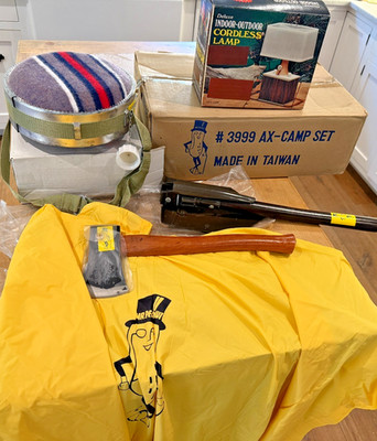 Vintage Mr Peanut Planters Ax Camp Set 3999 Complete In Box New Old Stock Lamp