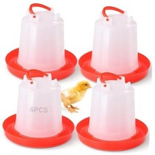 4-Pack Chick Waterer, 1L Poultry Water Feeder, Poultry Drinker with Handle,