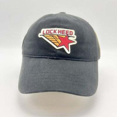 Lockheed SR-71 Blackbird Strapback Hat Cap Black  Pilot Red Canoe Adjustable