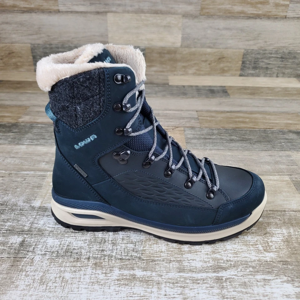Lowa Renegade Evo Ice GTX Damen Winterstiefel Gr. 7,5 dunkelblau Schnürschuhe Wandern