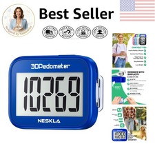 Compact 3D Pedometer: Reliable Step Counter with Clip  Lanyard Support