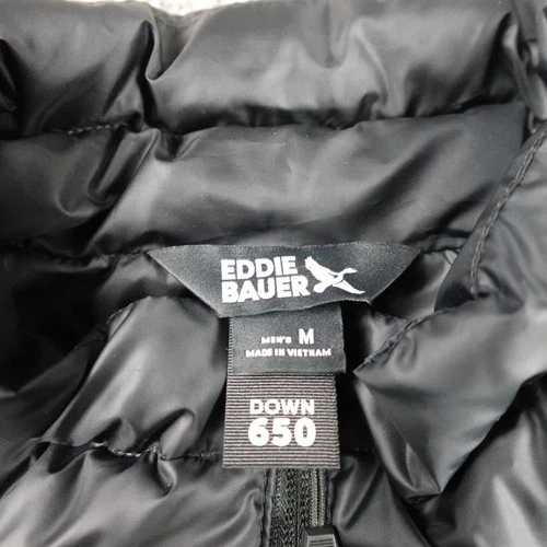 Eddie Bauer Cirruslite Down Vest 650 Mens Medium Black Zip Up Lightweight Puffer image 4