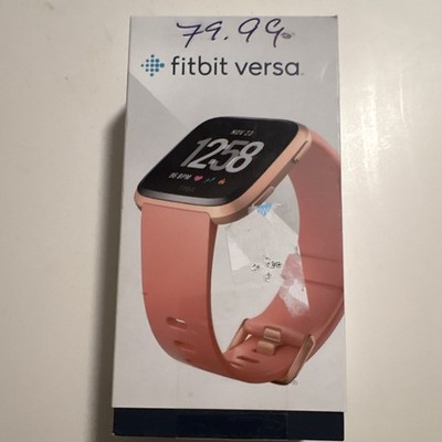 Fitbit Versa 40mm Rose Gold Aluminum Case Pink Silicone Band HR Touch BT
