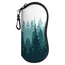 Sunglasses Soft Case, Cute Ultra Light Portable Neoprene Zipper Eyeglass Forest