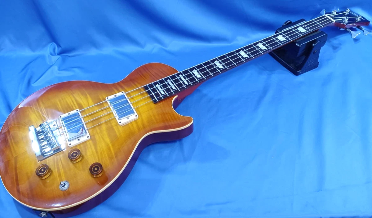 Edwards by ESP Old Logo E-LB-85 Les Paul Bass Honey Sunburst