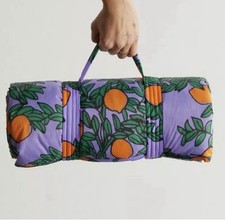 Baggu Puffy Picnic Blanket orange Tree   NWOT Discontinued
