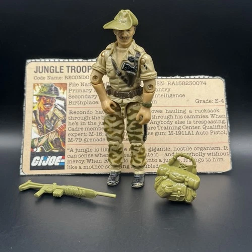 GI Joe 1984 Recondo v1 100% Complete Vintage ARAH Action Figure With File Card