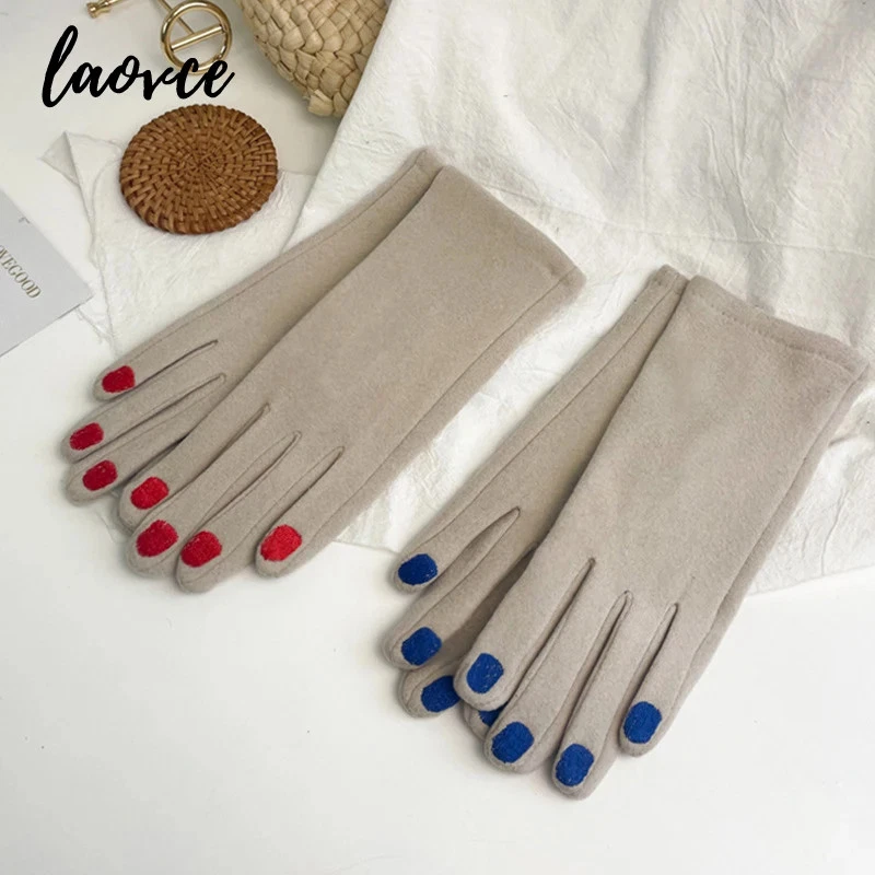 Moda Guantes Esmalte de Uñas Grace Dama Invierno De Colección Guante Dedo Completo Mujeres Thi Foto 2 de 4