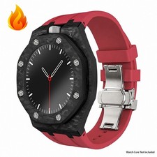 Carbon Fiber Case Silicone Strap Band Modification Kit For Swatch x AP Royal Pop