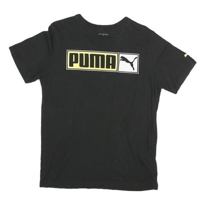 Puma Herren T-Shirt Schwarz Baumwolle Grafik S Kurzarm Rundhals Logo Print