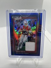 2025 DONRUSS OPTIC THREADS DRAKE MAYE - BLUE HYPER JERSEY PATCH RELIC - PATRIOTS