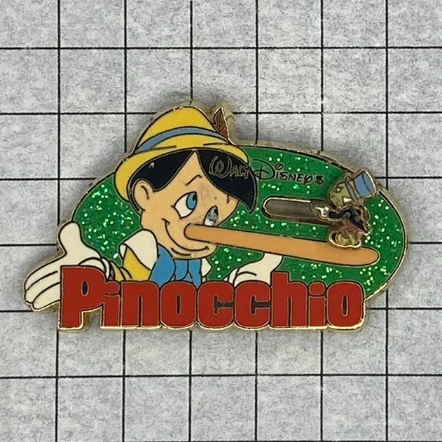 Pinocchio with Jiminy on his Nose Slider Pin