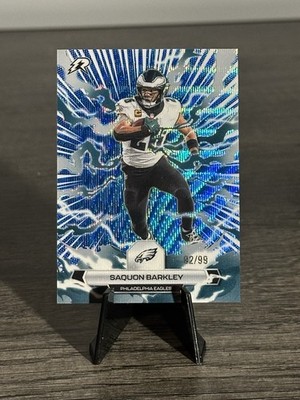 Saquon Barkley - 2026 Topps Resurgence Blue Surge Refractor /99 #80