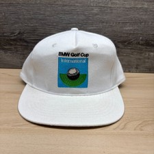Vintage BMW Golf Cup International Hat Cap Snap Back White Tournament Amateur