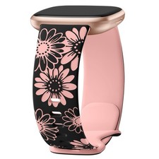Bands Floral Engraved Fancy Sunflower 1 Band Replacement Sport Strap Versa 4 3