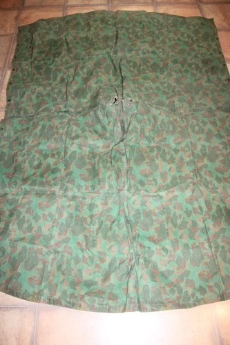US Military Issue WW2 WWII Army USMC Wet Weather Rain Poncho Camouflage   JM59