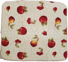 Microfiber Dish Drying Mat 16"x19" FRUITS,STRAWBERRIES,APPLES,PEARS,CHERRIES,FC