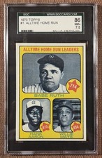 1973 Topps #1 Babe Ruth Hank Aaron Willie Mays Baseball Card SGC 7.5 NM+ HOF