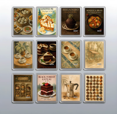Desserts & Kaffeeliebhaber Kühlschrankmagnet Set - Patisserie Küche Deko Geschenk