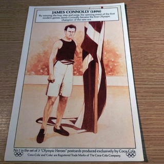 James Connolly 1896 Coca Cola Olympic Heros Postcard No1 in set of 3
