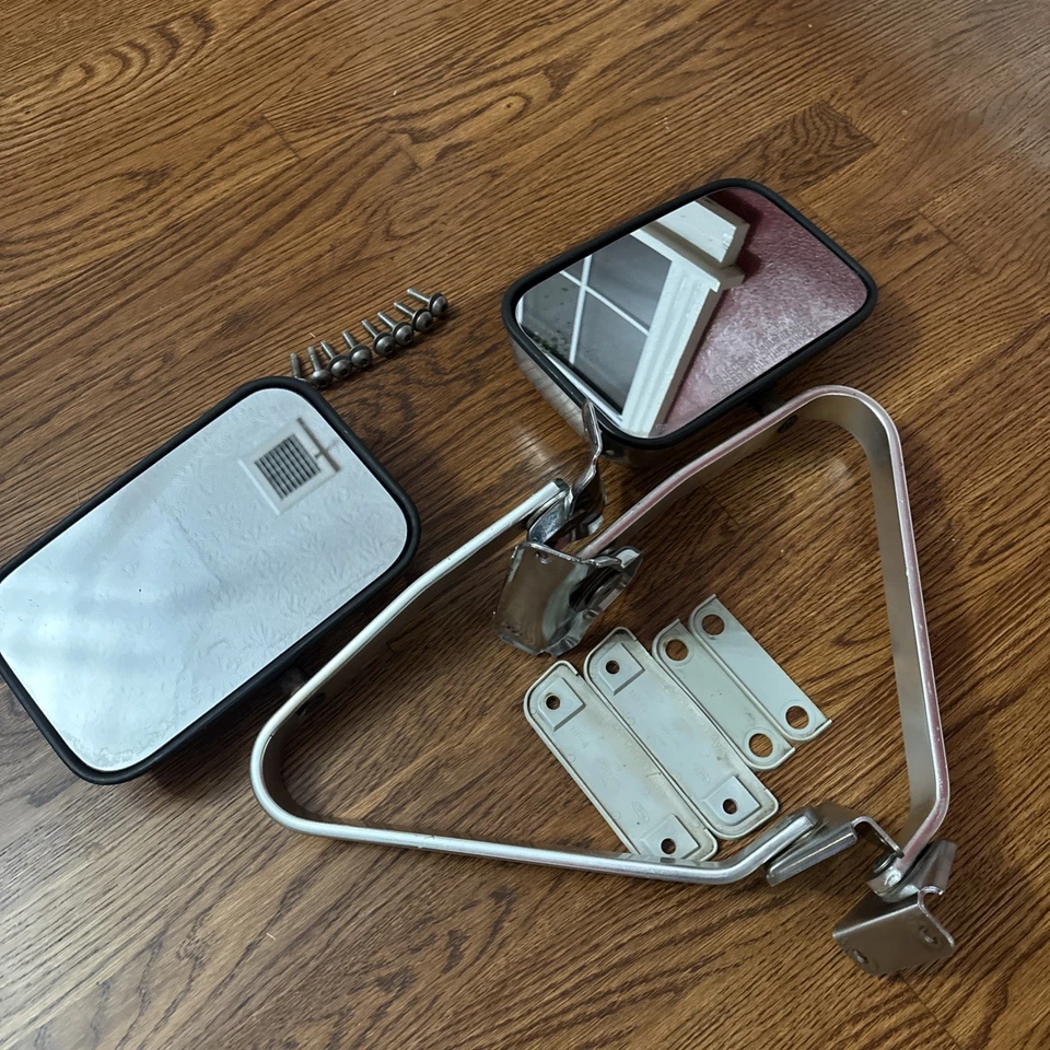 80-97 F150 F250 F350 BRONCO  SIDE MIRRORS STAINLESS TRUCK OEM HARDWARE GASKETS  - Image 2 of 4