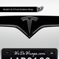 3m Matte Black Metallic Tesla Emblem Decals Front Back Model S