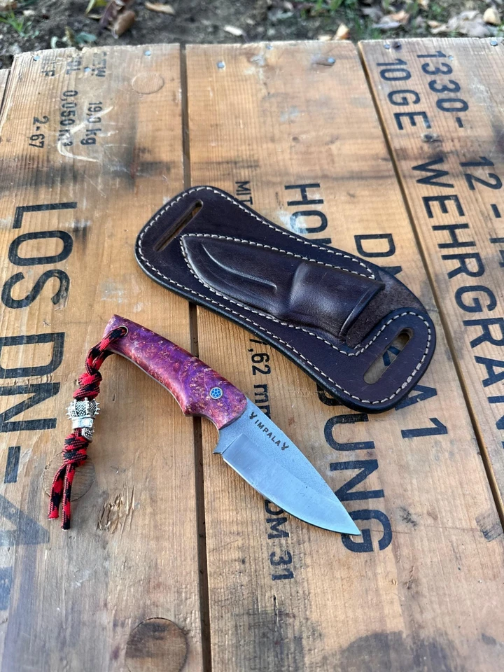 EDC N690 Hoja Fija con Funda de Cinturón Horizontal, Scout Carry Cuchillo Personalizado Foto 2 de 3