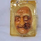 VINTAGE TOPSTONE OLD MAN W/SMOKING PIPE WHITE HAIR HALLOWEEN RUBBER MASK TAIWAN