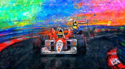 Auto Racing Art AYRTON SENNA Monaco 1992 MP4 McLaren F1 limited CANVAS prints