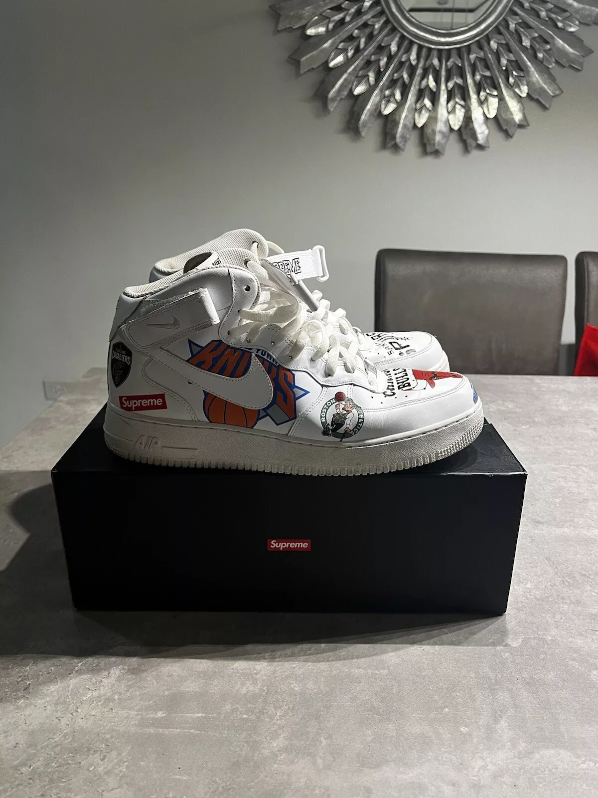Nike Supreme x NBA x Air Force 1 07 blanc moyen