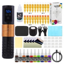 Wireless Tattoo Machine Kit Adjust Stroke for Beginner & Professional Artists