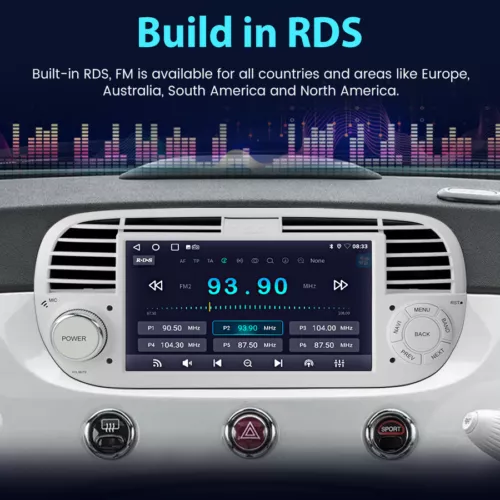 For Fiat 500 2007-2015 7" Carplay Android Auto 2+32G Car Stereo Radio GPS w/Cam - Picture 7 of 15