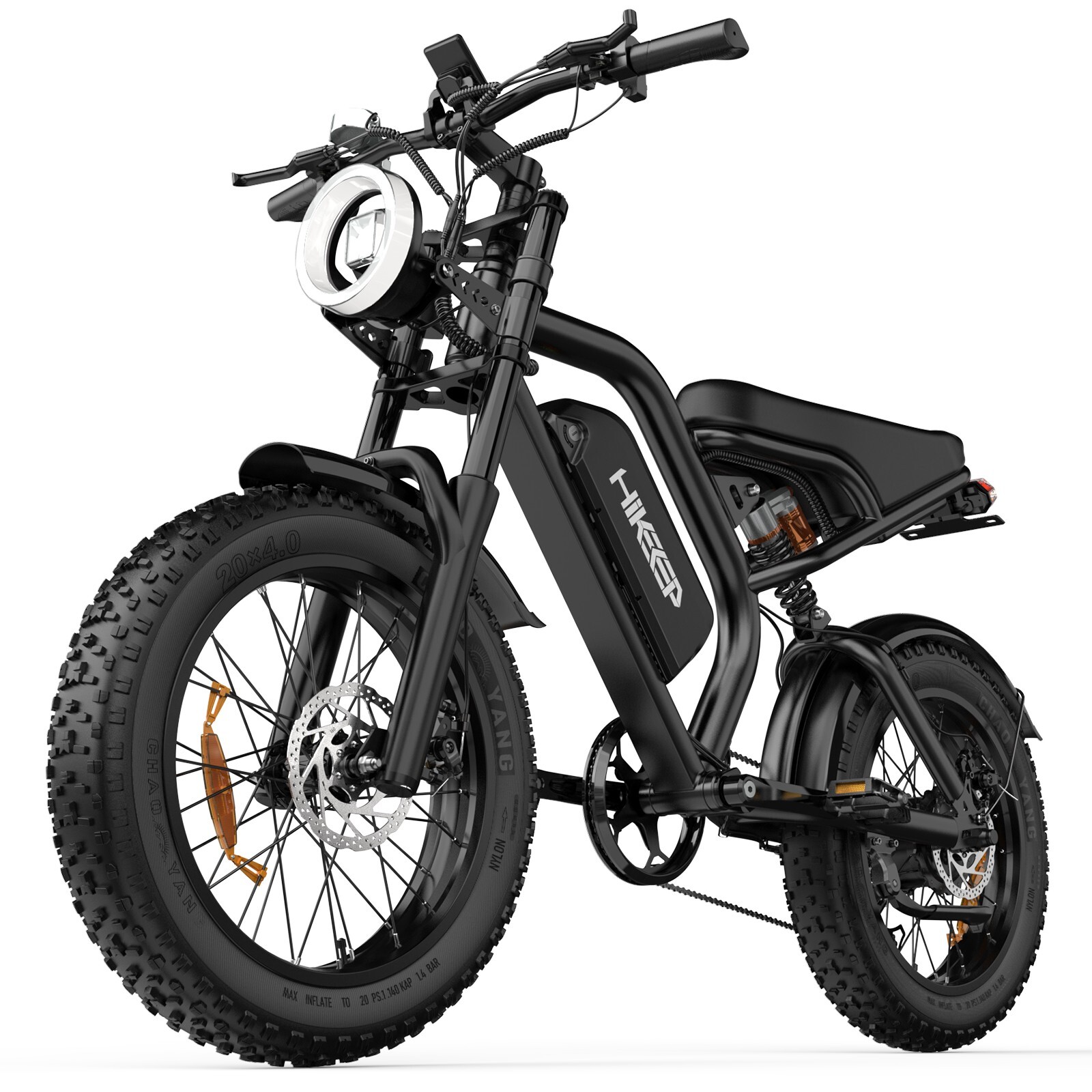 Hikeep 20" E-Mountain Bike 1000W Peak Electric bike 15AH 28mph for Adults E-bike