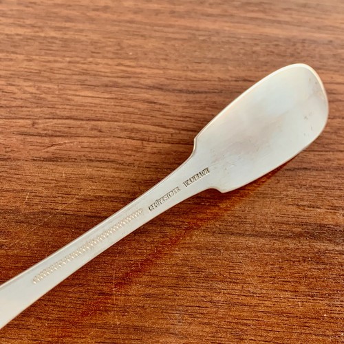 (2) PRISTINE GERMAN 12 LOTH SILVER SERVING SPOONS MAKER WAMBACH c.1850 - Picture 5 of 6